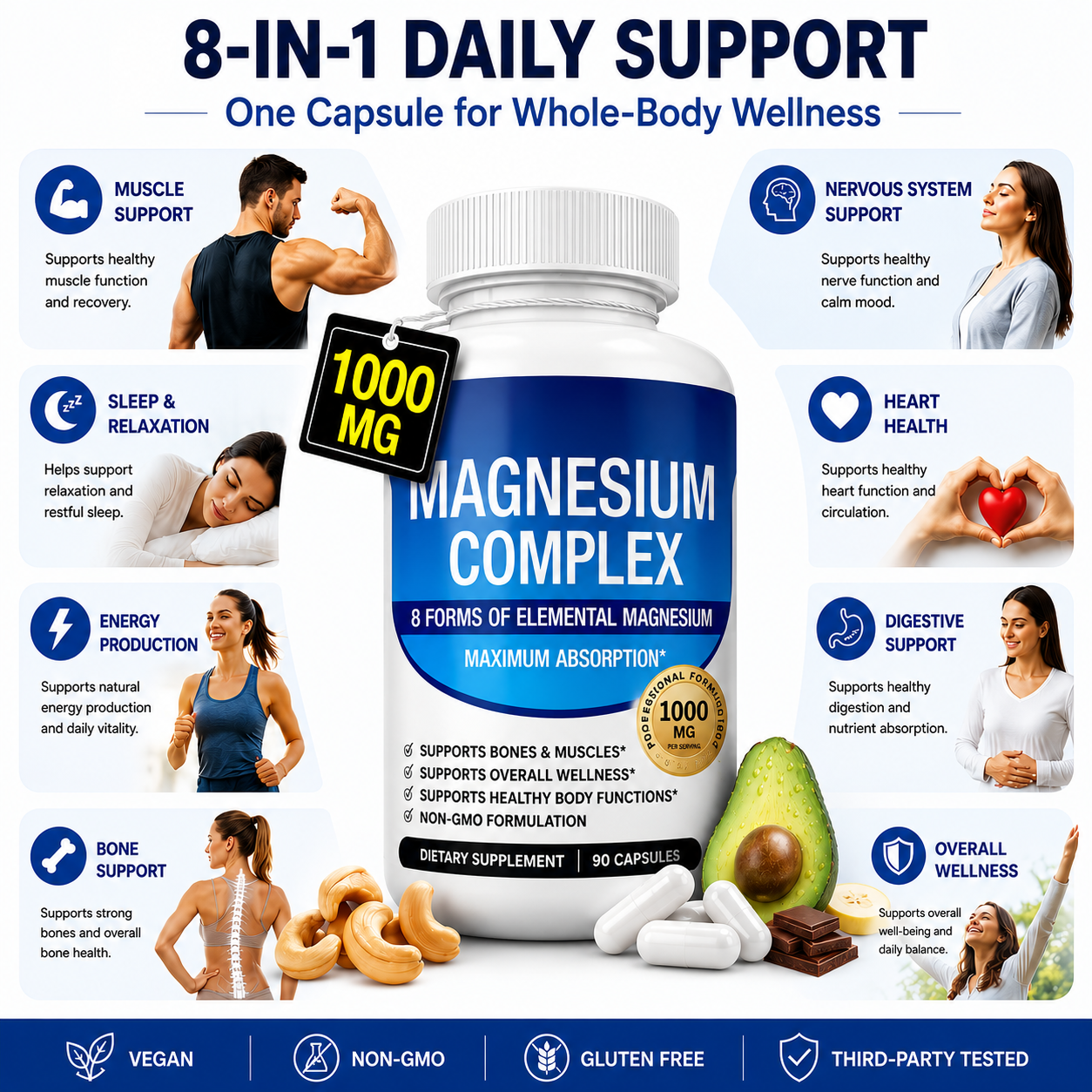 Magnesium Complex 1000MG - 90 Capsules