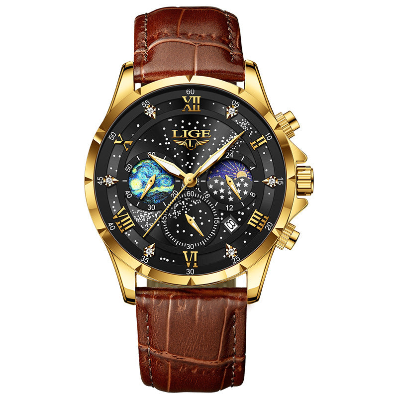 LIGE Men’s Luxury Luminous Chronograph Watch