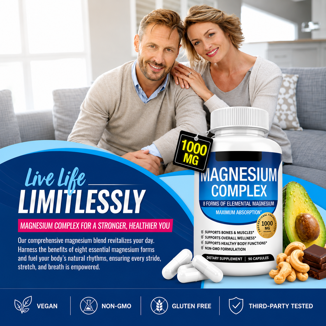 Magnesium Complex 1000MG - 90 Capsules