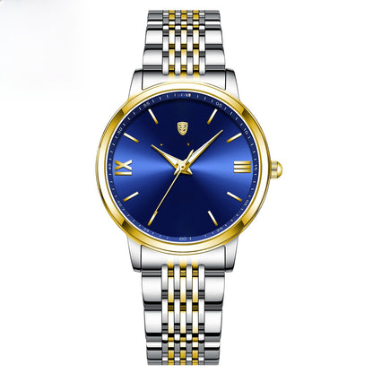 Women's Slim Quartz Dress Watch - 50M Water Resistant, Luminous Dial