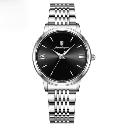 Women's Slim Quartz Dress Watch - 50M Water Resistant, Luminous Dial