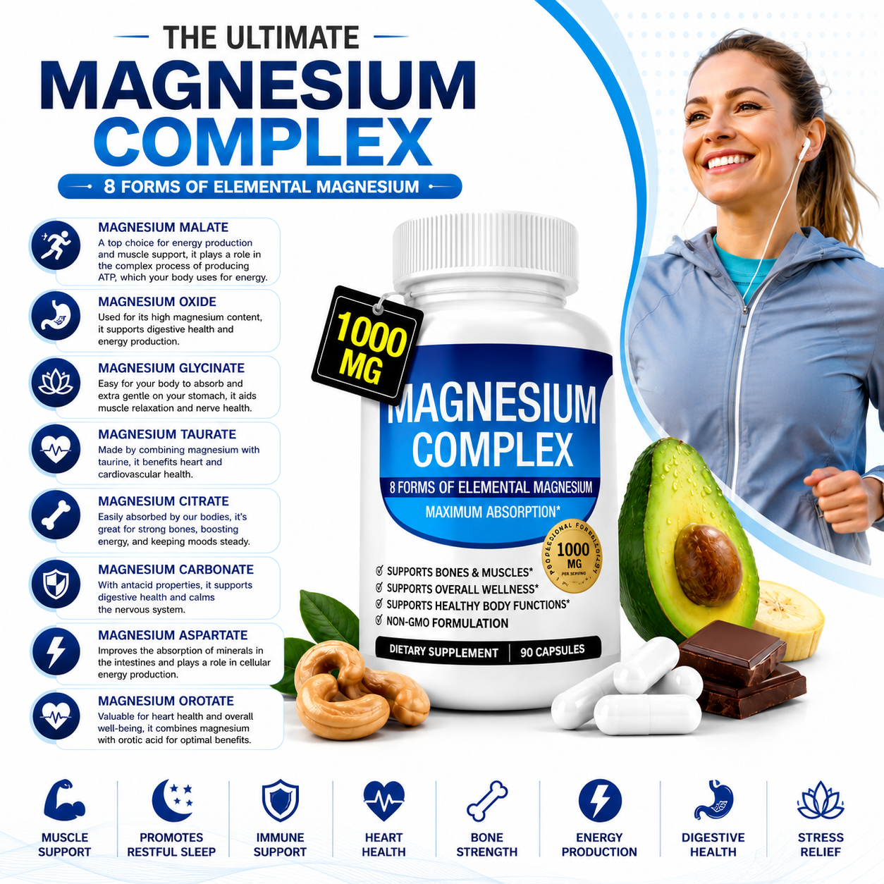 Magnesium Complex 1000MG - 90 Capsules