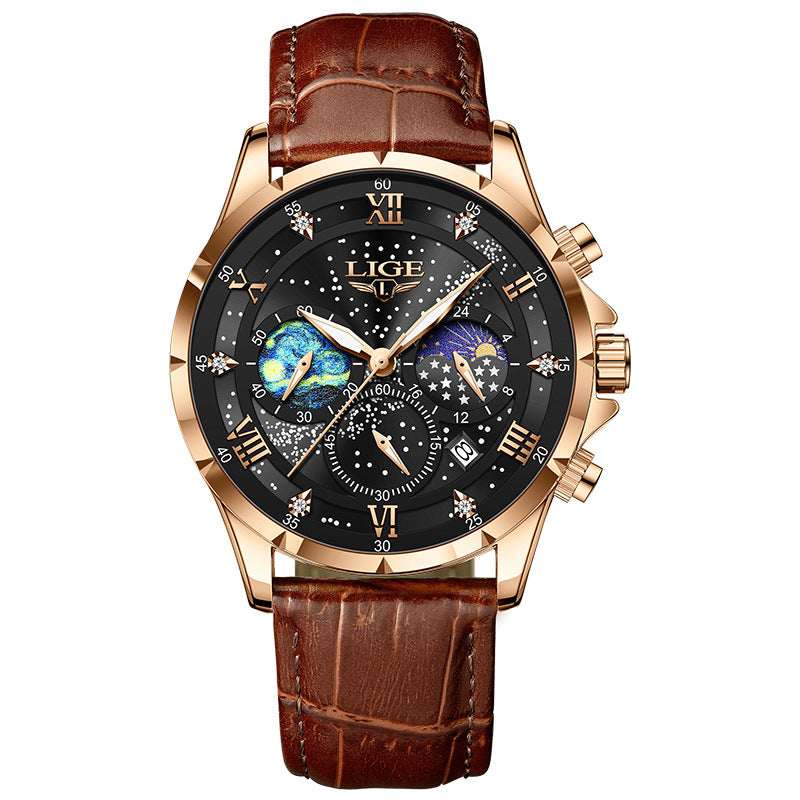 LIGE Men’s Luxury Luminous Chronograph Watch