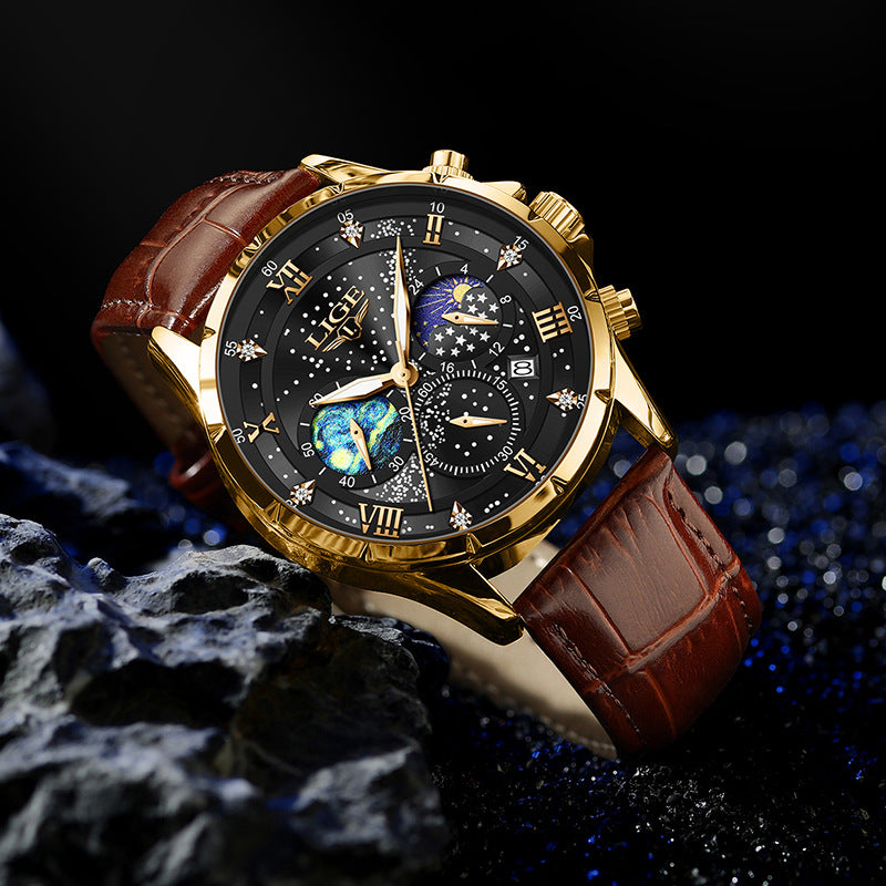 LIGE Men’s Luxury Luminous Chronograph Watch